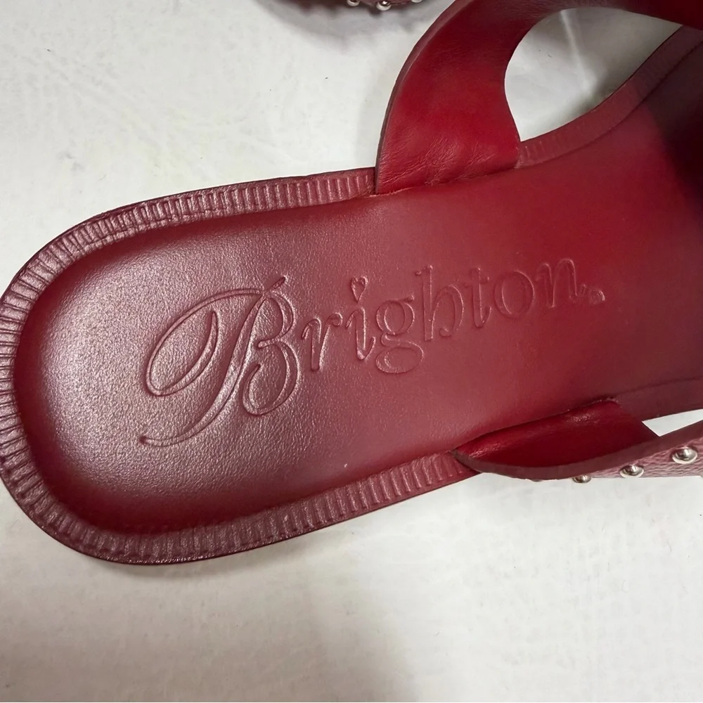 Brighton Orla Red Studded Toe-Post Sandals size 11